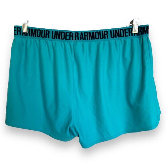 Under Armour Womens Shorts Sz XXL Play Up 2.0 Aqua‎ Black Activewear Workout - Picture 4 of 6